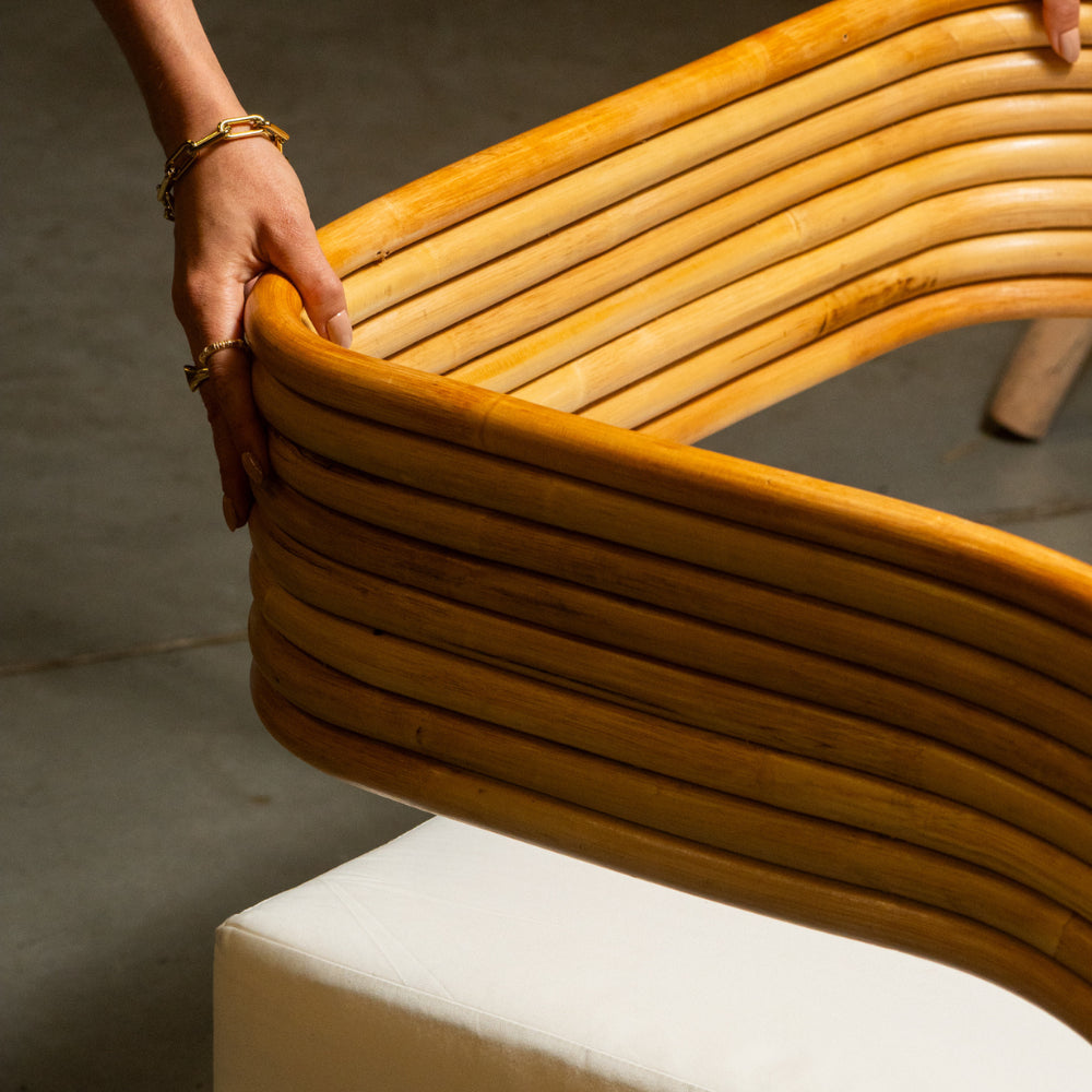 Fauteuil Rottan en rotin et tissu