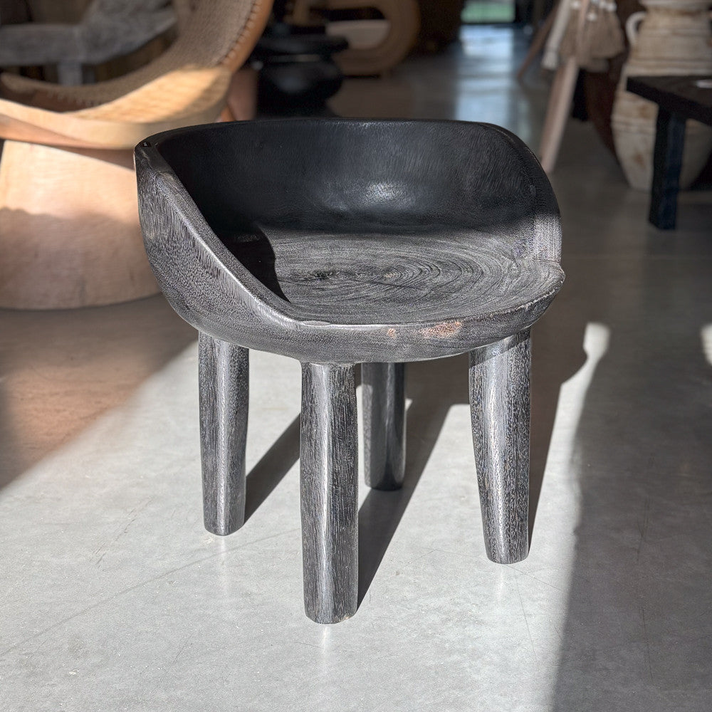 Fauteuil en bois noir Rimba