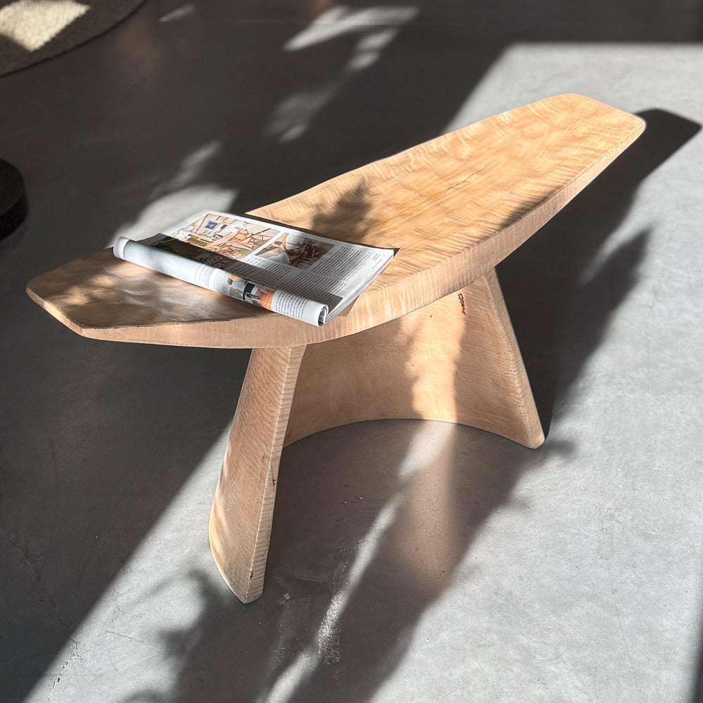 Tabouret Mango en bois martelé - Naturel