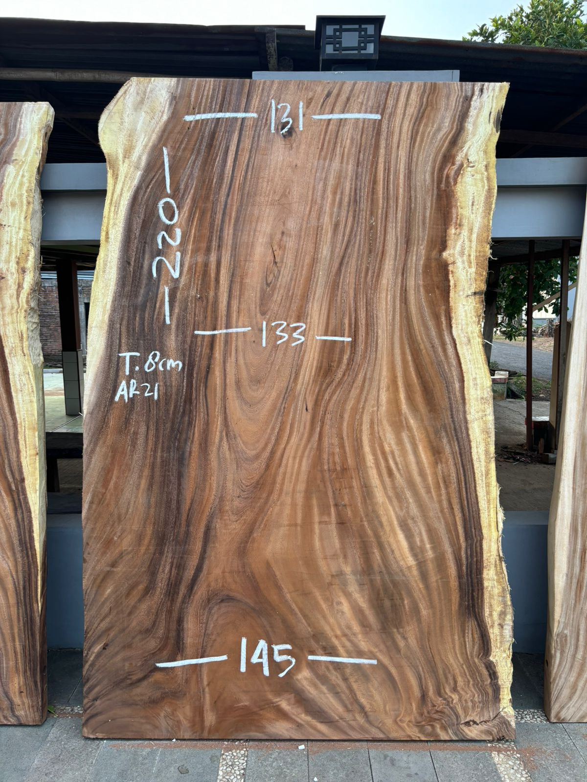 Table et plateau à manger en bois de suar massif 220x145 cm