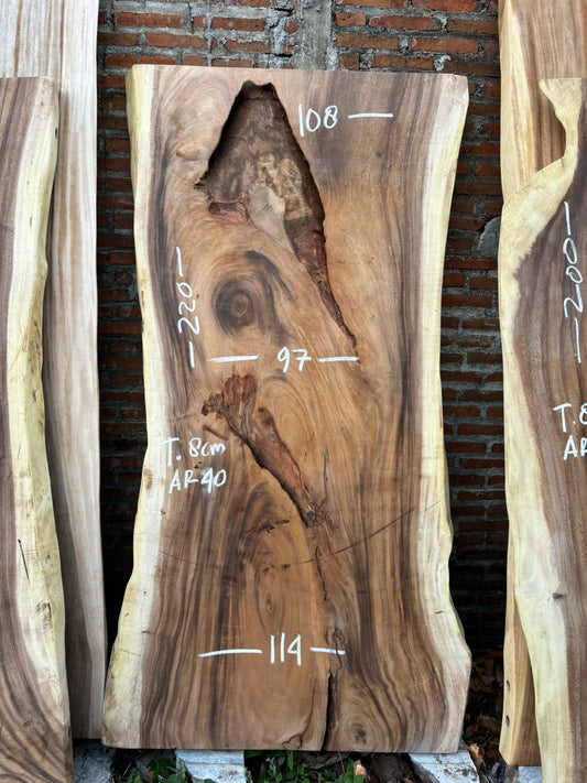 Table à manger en bois massif 220 x 114 cm - Bois de Suar