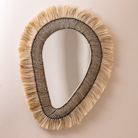 Miroir Plinter organique en fibre naturelle Abaca