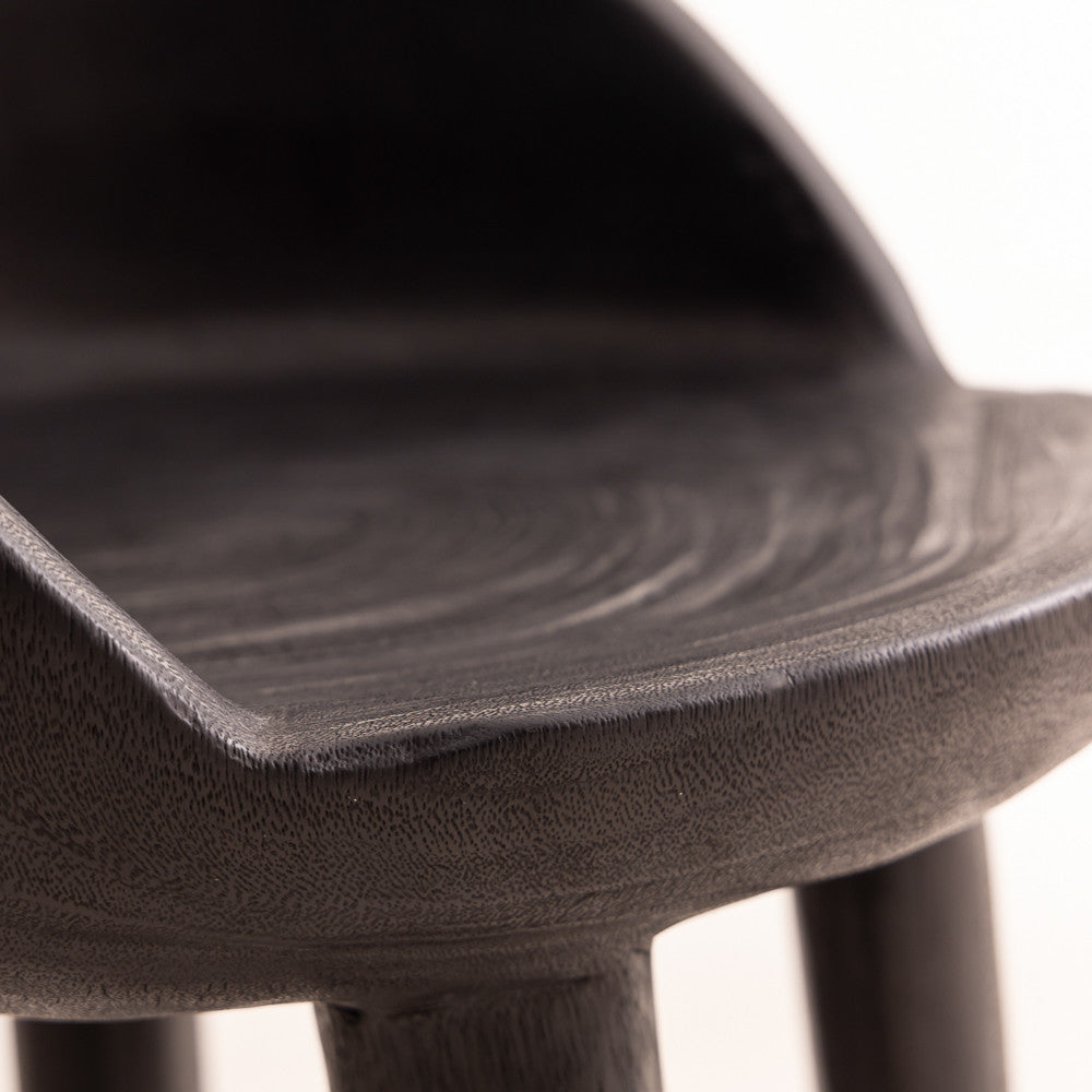 Fauteuil en bois noir Rimba