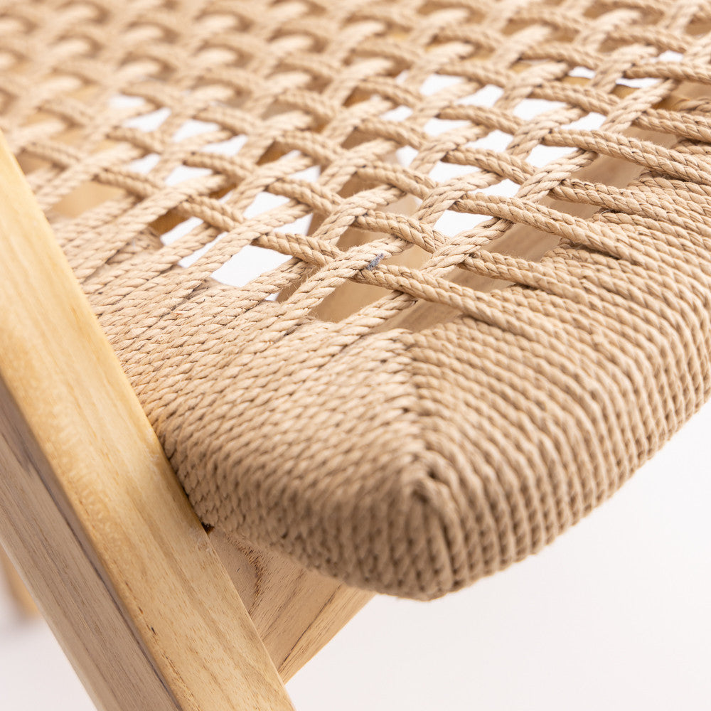 Chaise Trépied  en bois de teck blanchi