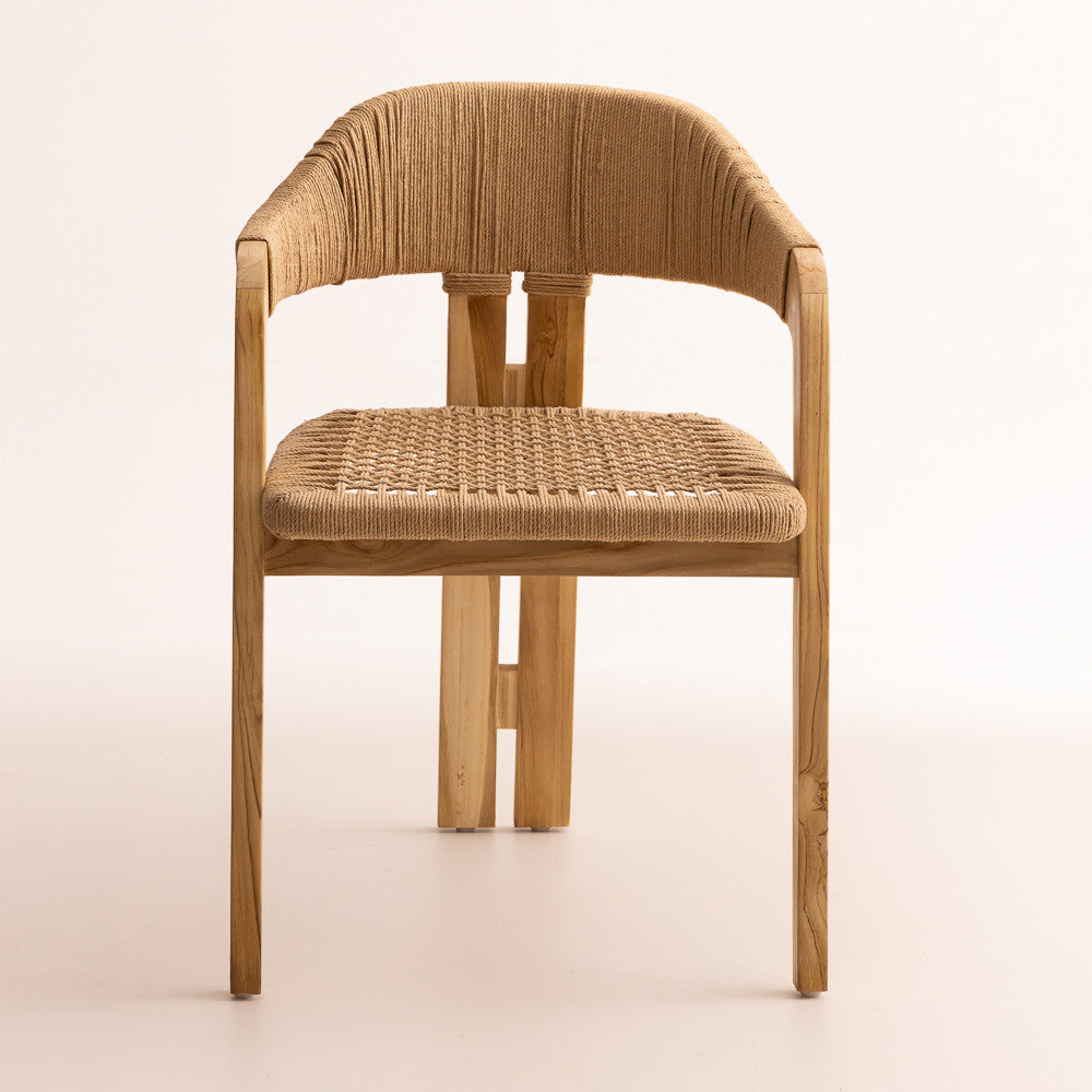 Chaise Trépied  en bois de teck blanchi