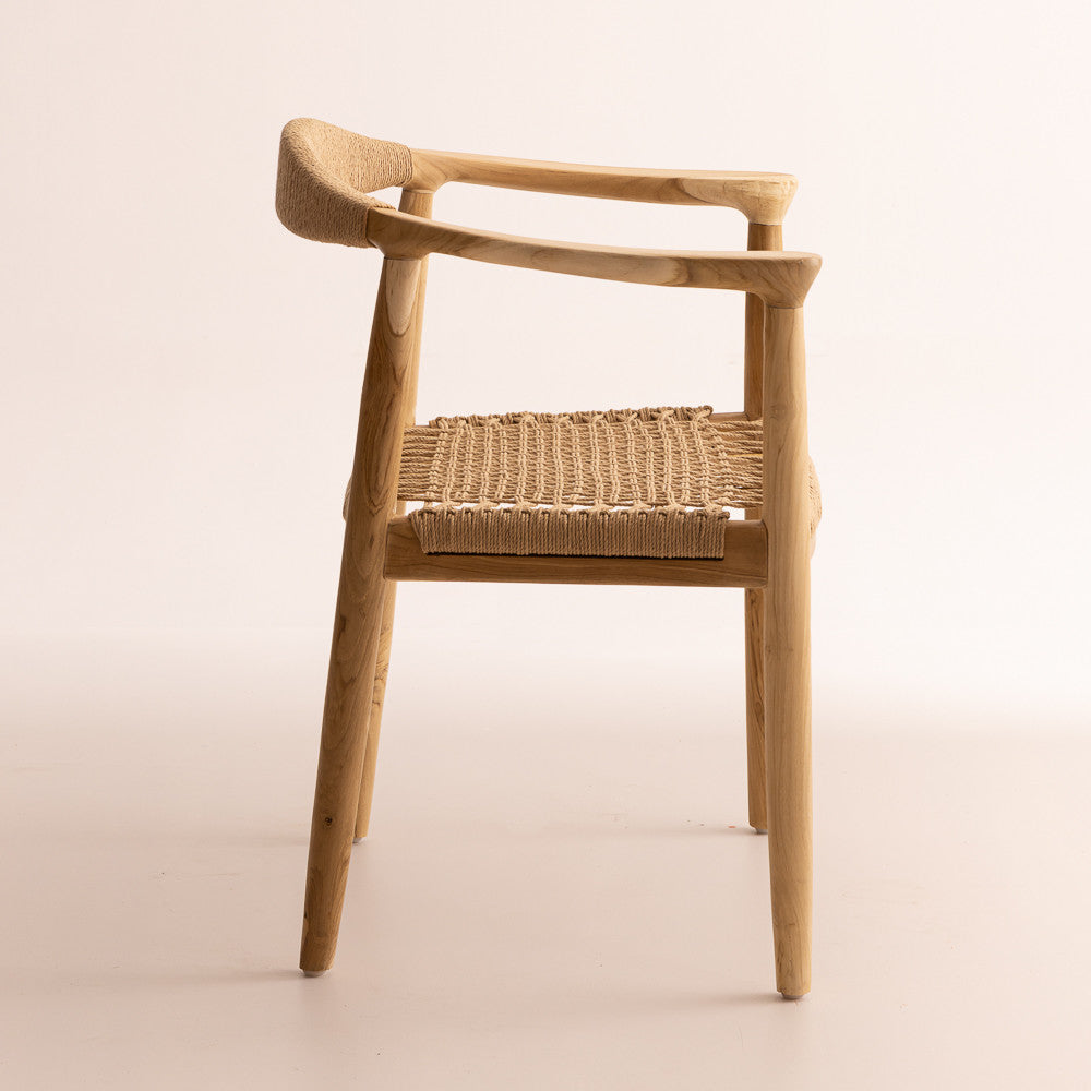 Chaise en bois de teck blanchi - Cemassen