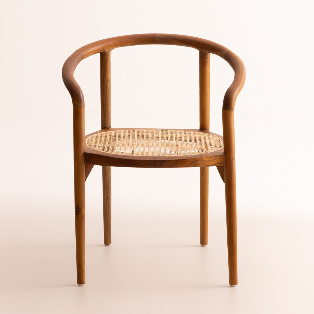 Chaise en bois de teck et cannage - Cinta