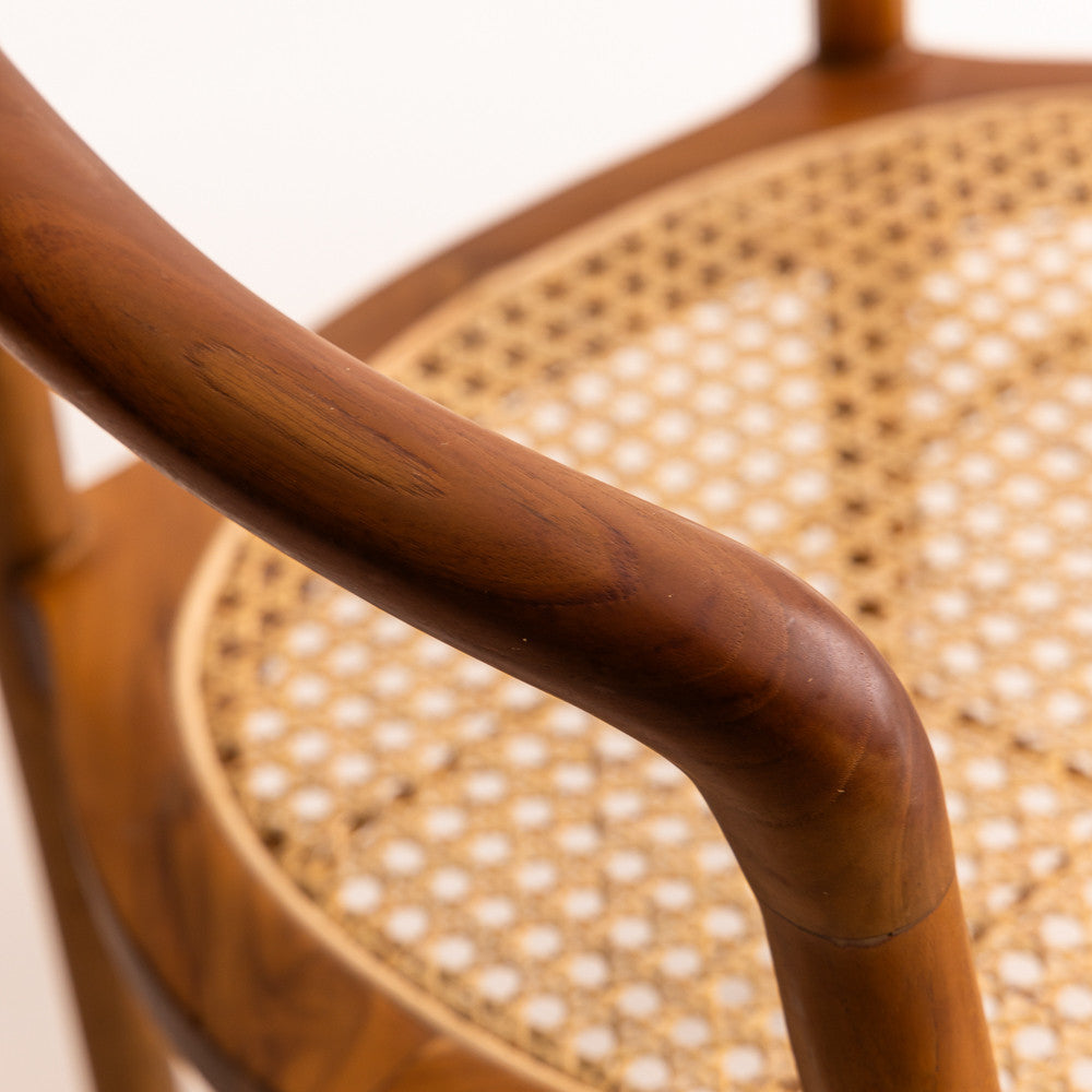 Chaise en bois de teck et cannage - Cinta