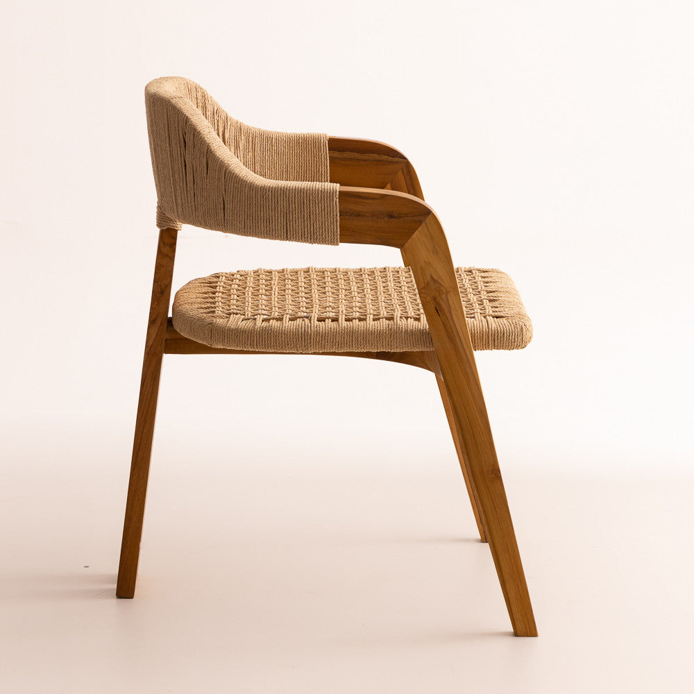 Chaise Trépied en bois de teck naturel