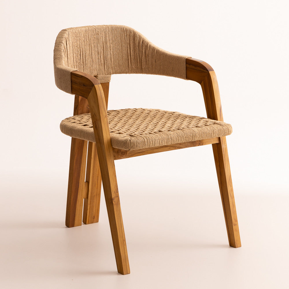 Chaise Trépied en bois de teck naturel