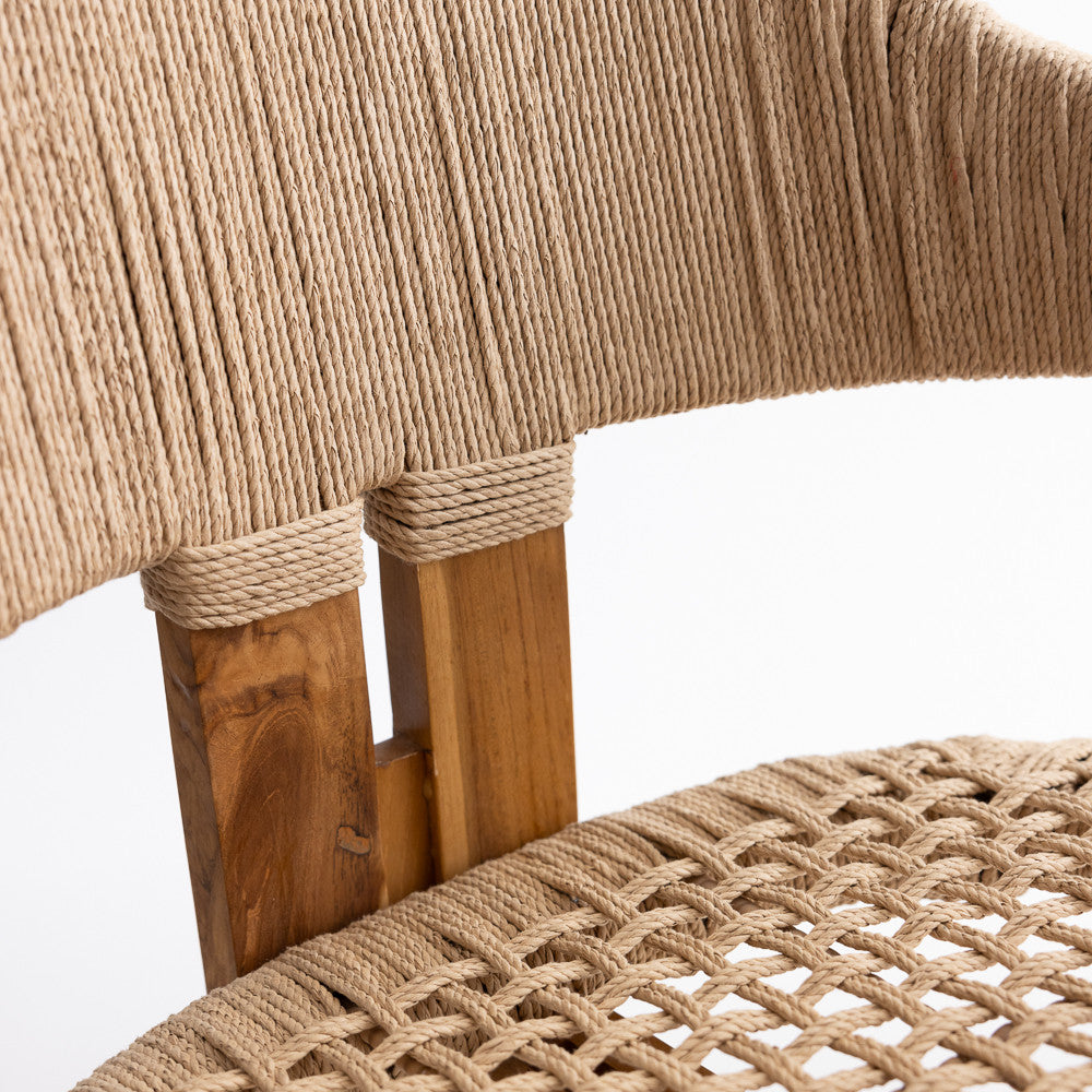 Chaise Trépied en bois de teck naturel