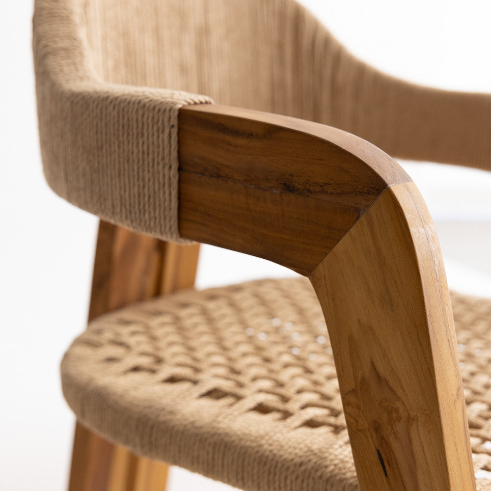 Chaise Trépied en bois de teck naturel