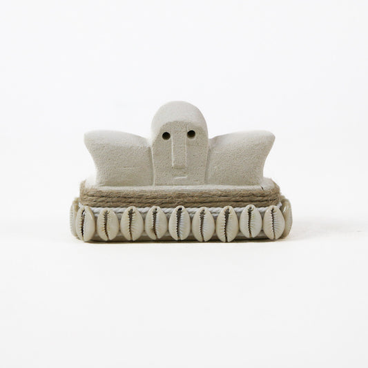 Statuette sumba en pierre et coquillage - Taille S