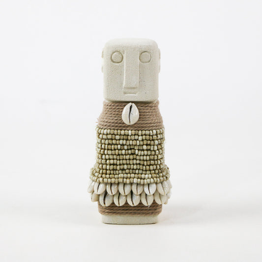 Statuette Sumba en Pierre, Coquillages et Perles - Taille M