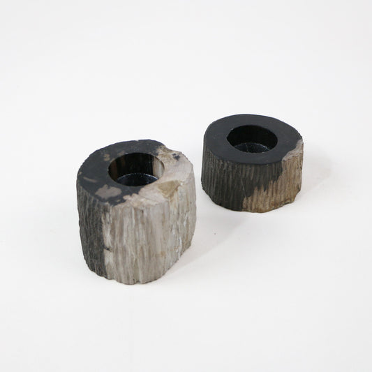Bougeoir en bois fossilisé