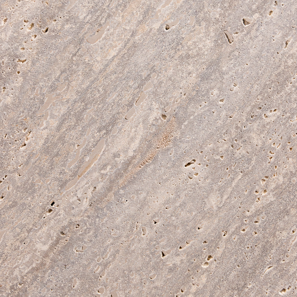 Table basse hexagonale en travertin pieds bois