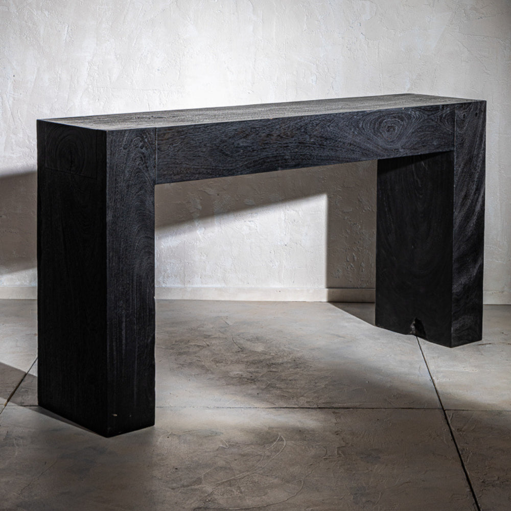 Console Padi en bois de teck noir - 150x35x80 cm