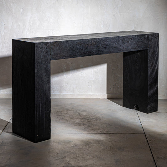 Console Padi en bois de teck noir - 150x35x80 cm