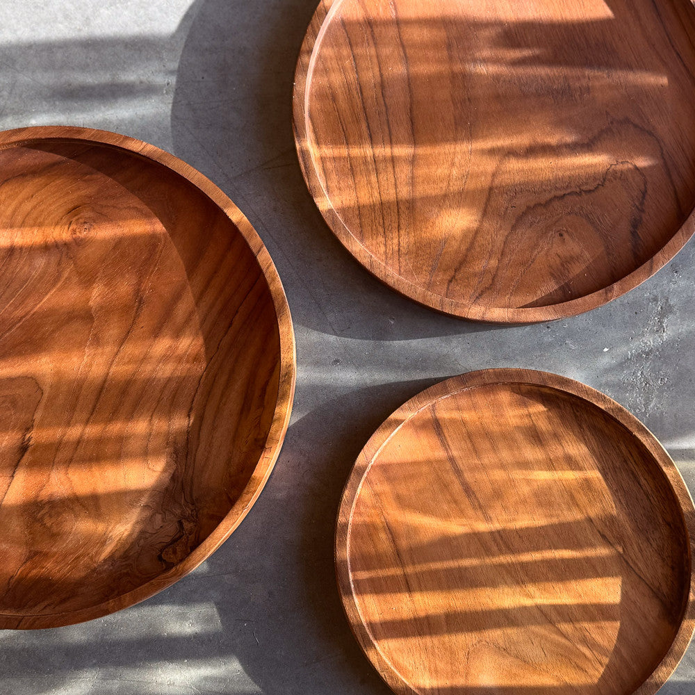 Assiette ronde en teck