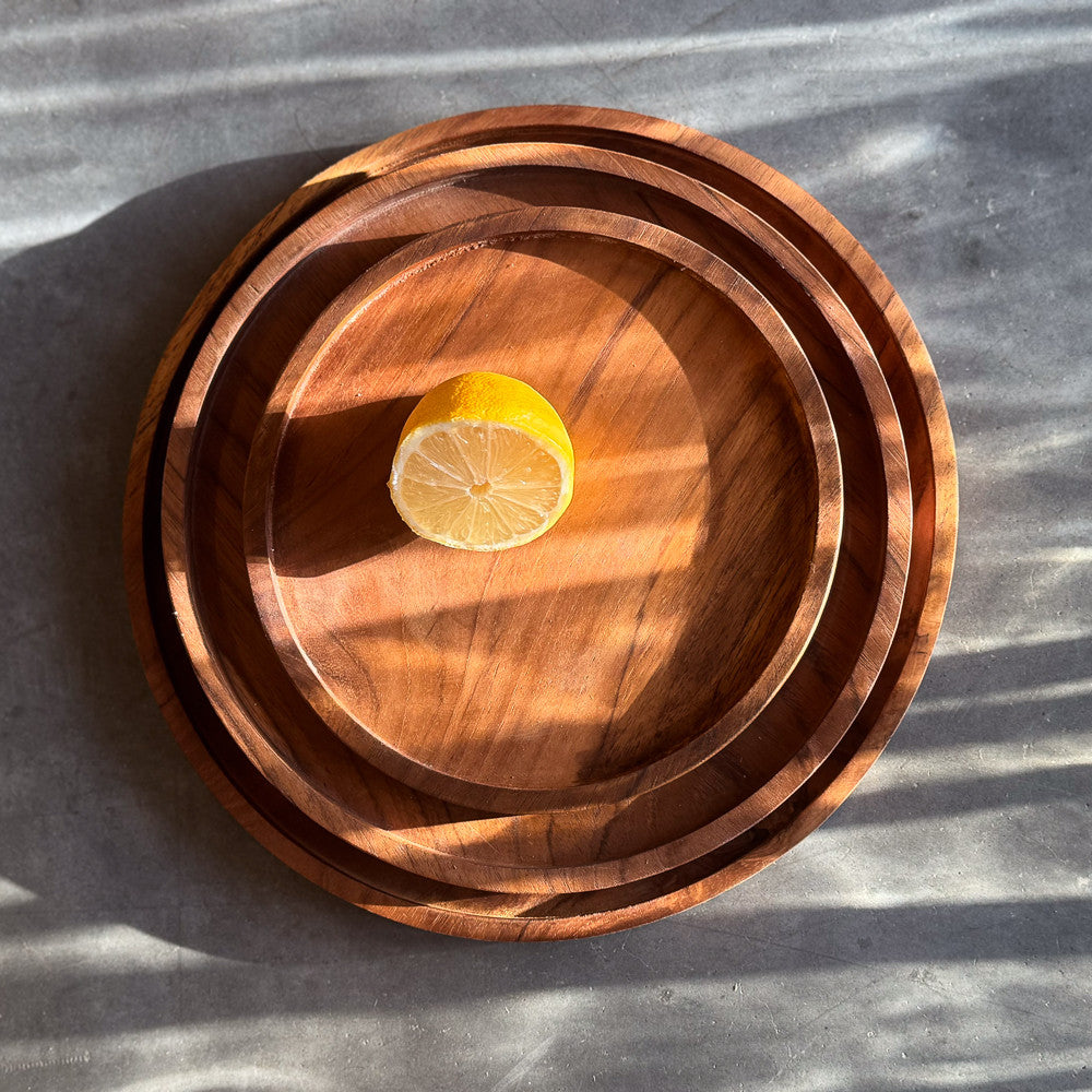 Assiette ronde en teck