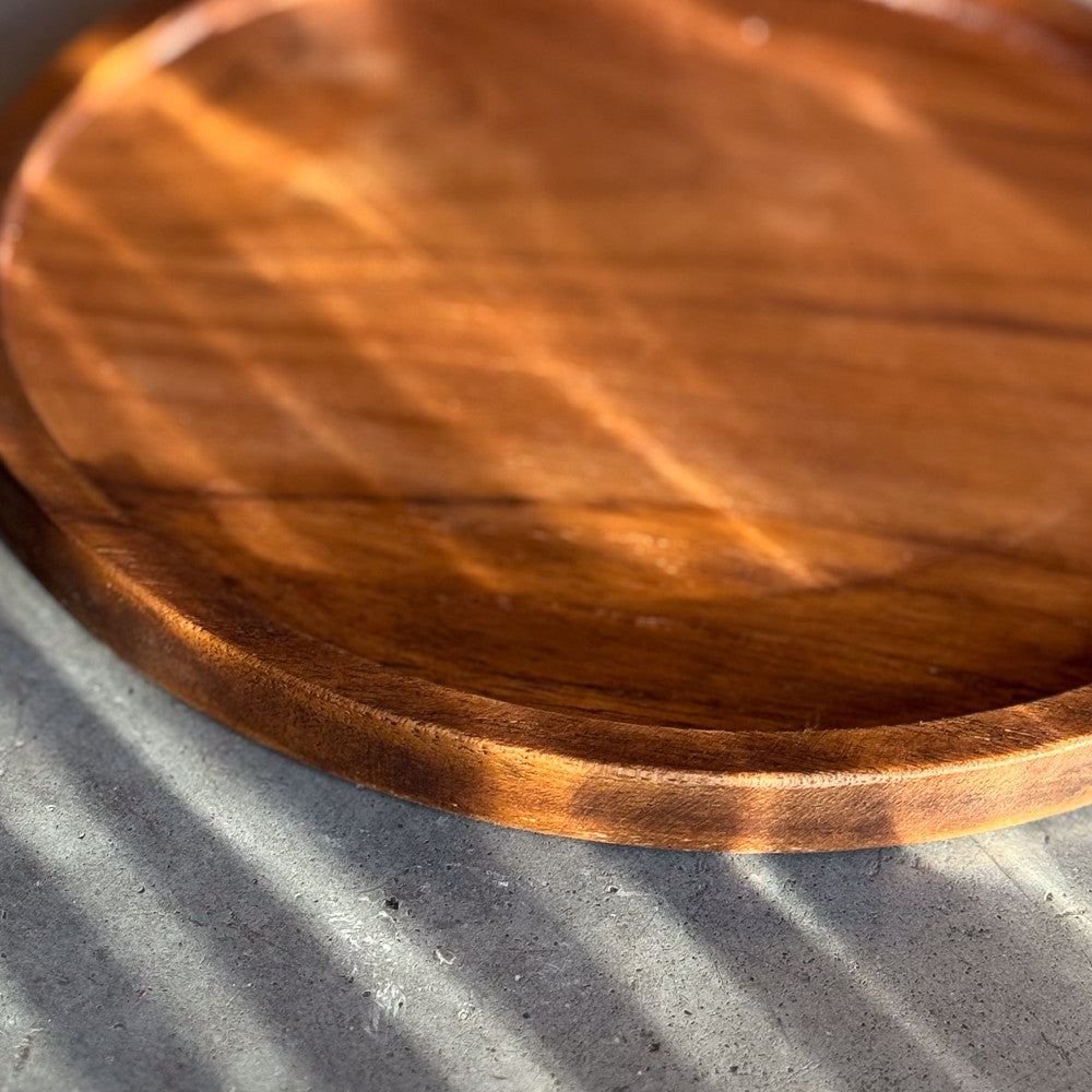 Assiette ronde en teck