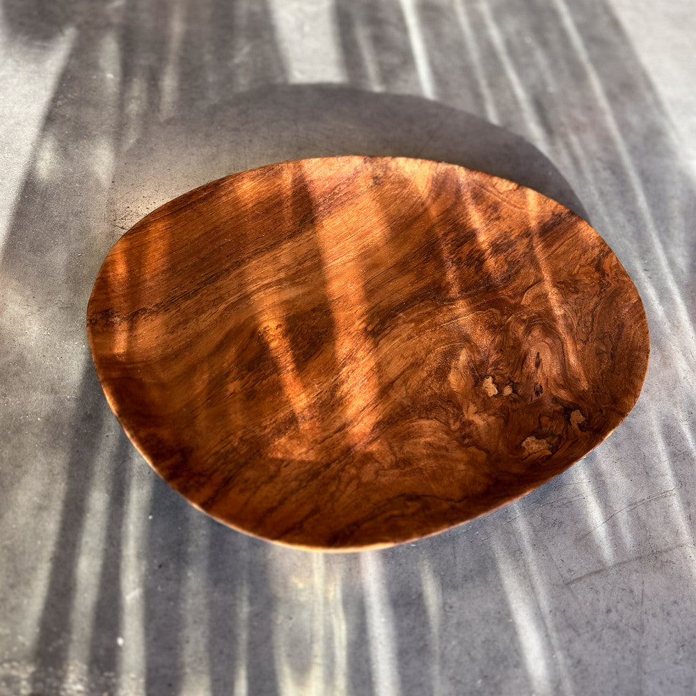 Assiette ovale en bois de teck