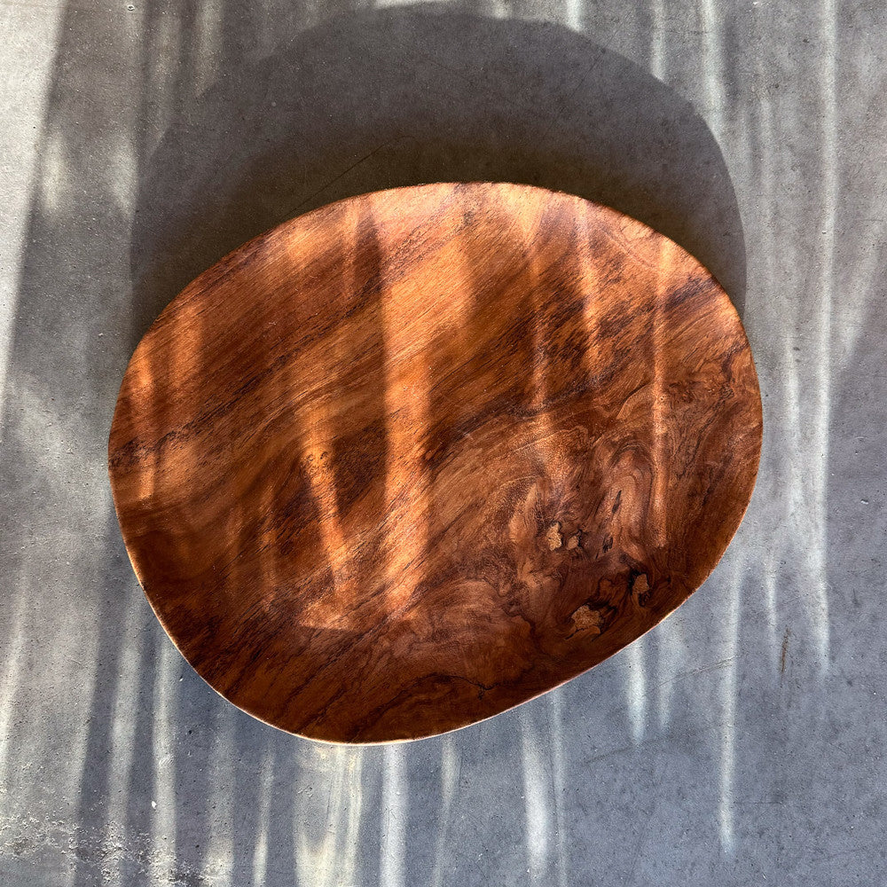 Assiette ovale en bois de teck